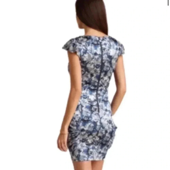 GUESS DRESS  PRINT STRAIGHT V NECK CAP SLEEVES PURPLE TAN AND  BLACK SIZE 12 XL - Picture 4 of 12